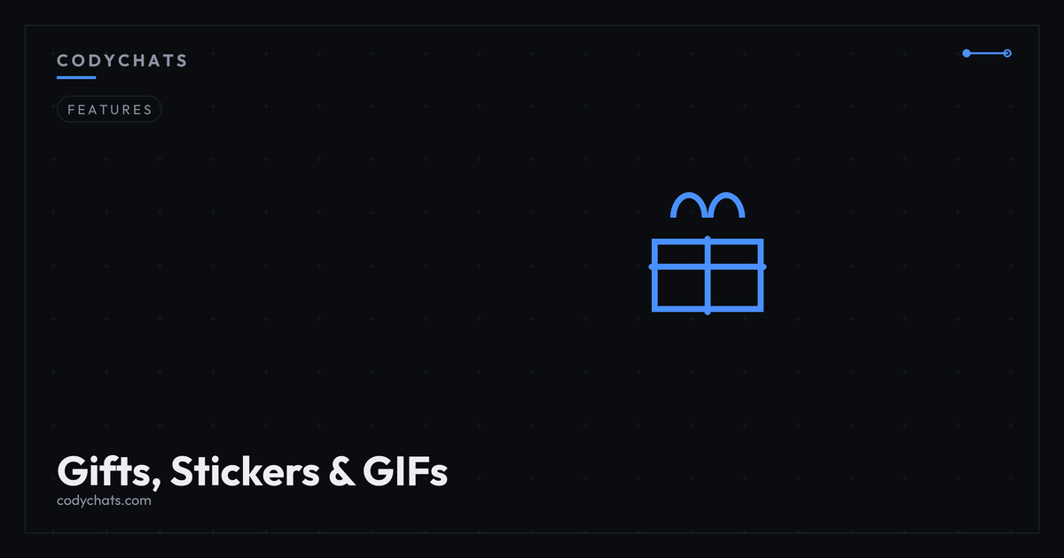 Sending gifts, stickers and GIFs in a Codychats chat room