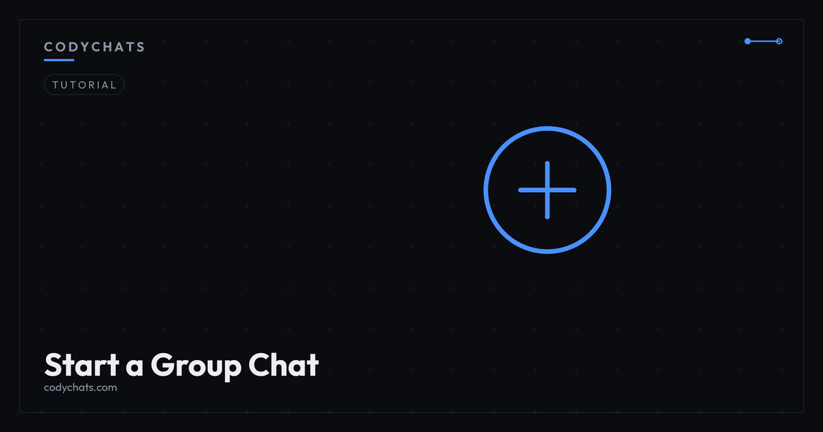 Steps to start a group chat on Codychats v11