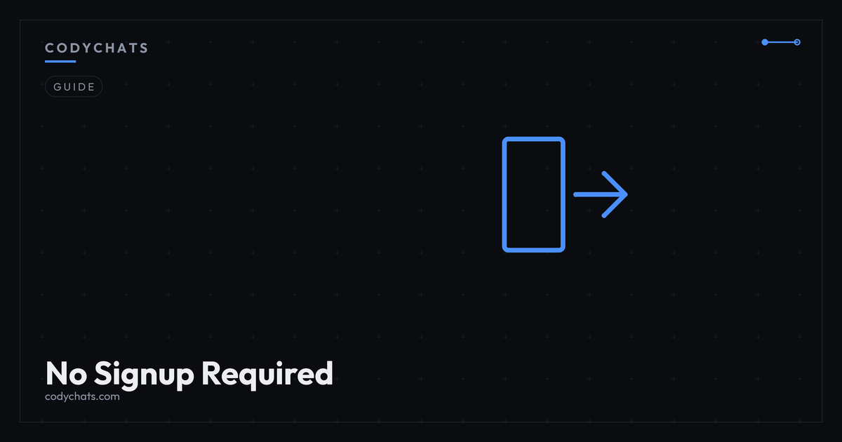 Joining a Codychats chat room as a guest, without registration