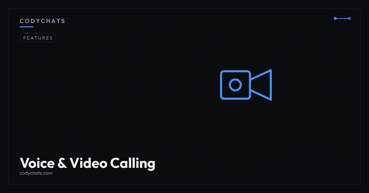 Voice and video calling interface on Codychats v11